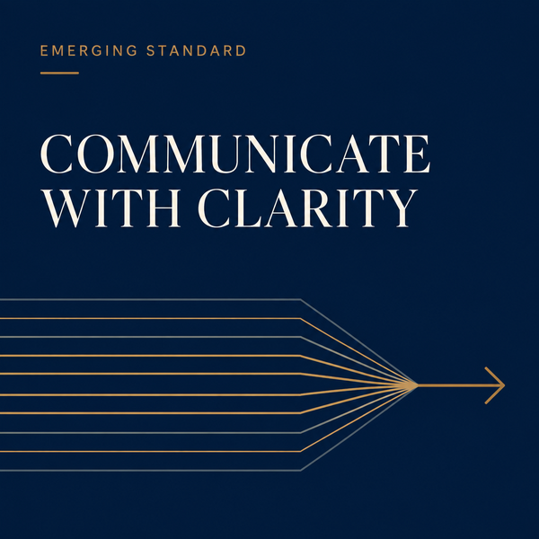 Emerging Standard — Communicate with Clarity leadership playbook cover