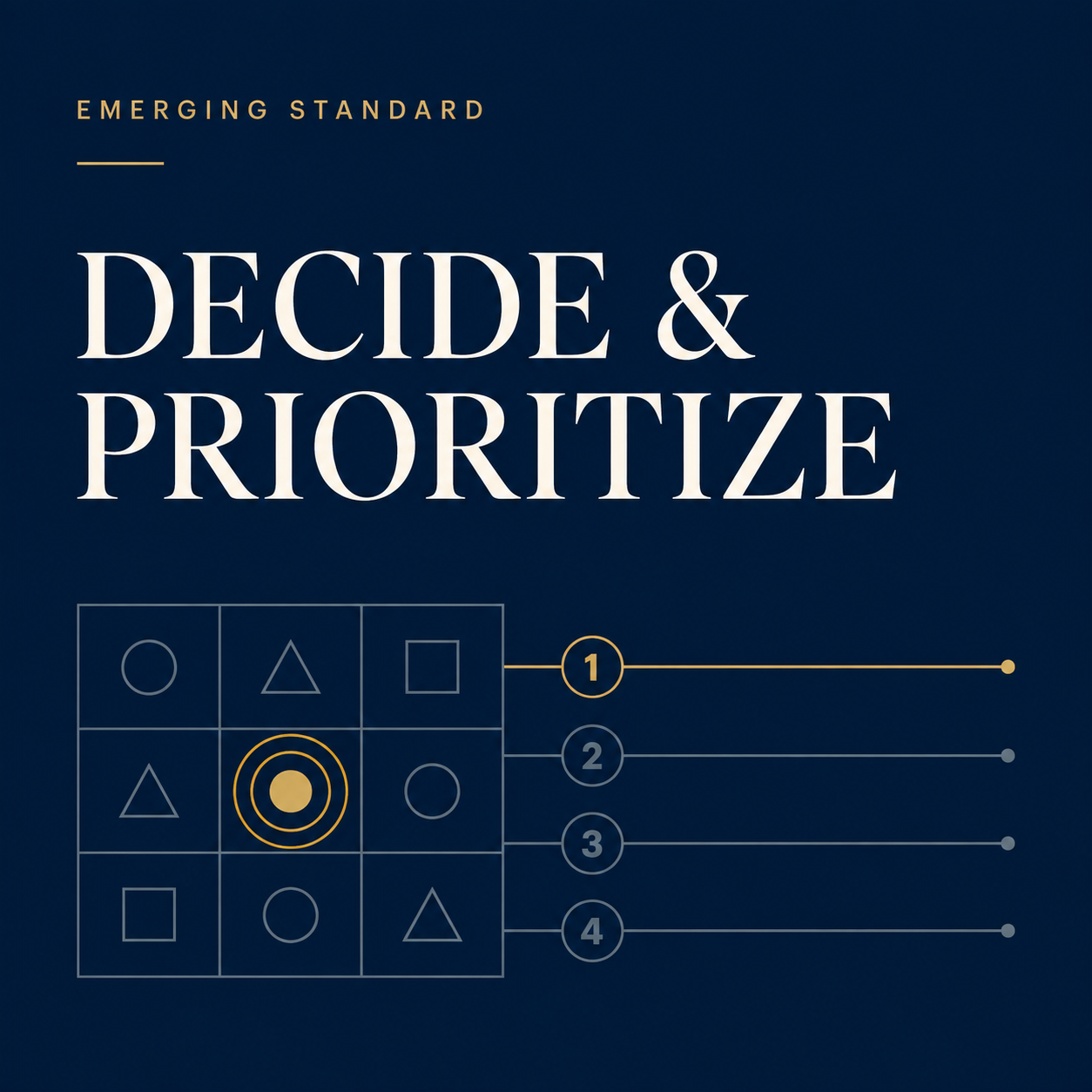 Emerging Standard — Decide & Prioritize leadership playbook cover